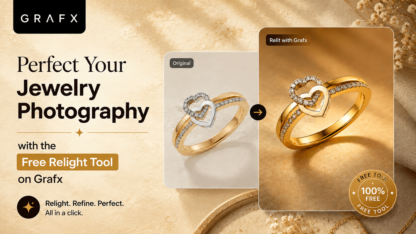 Perfect Your Jewelry Photography with the Free Relight Tool on Grafx
